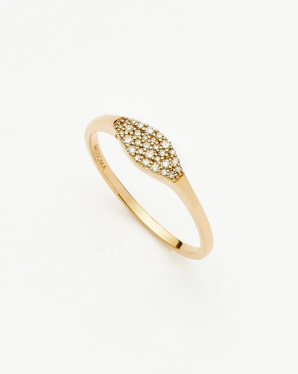 Missoma Diamond Signet sormus 9k keltakulta timantti