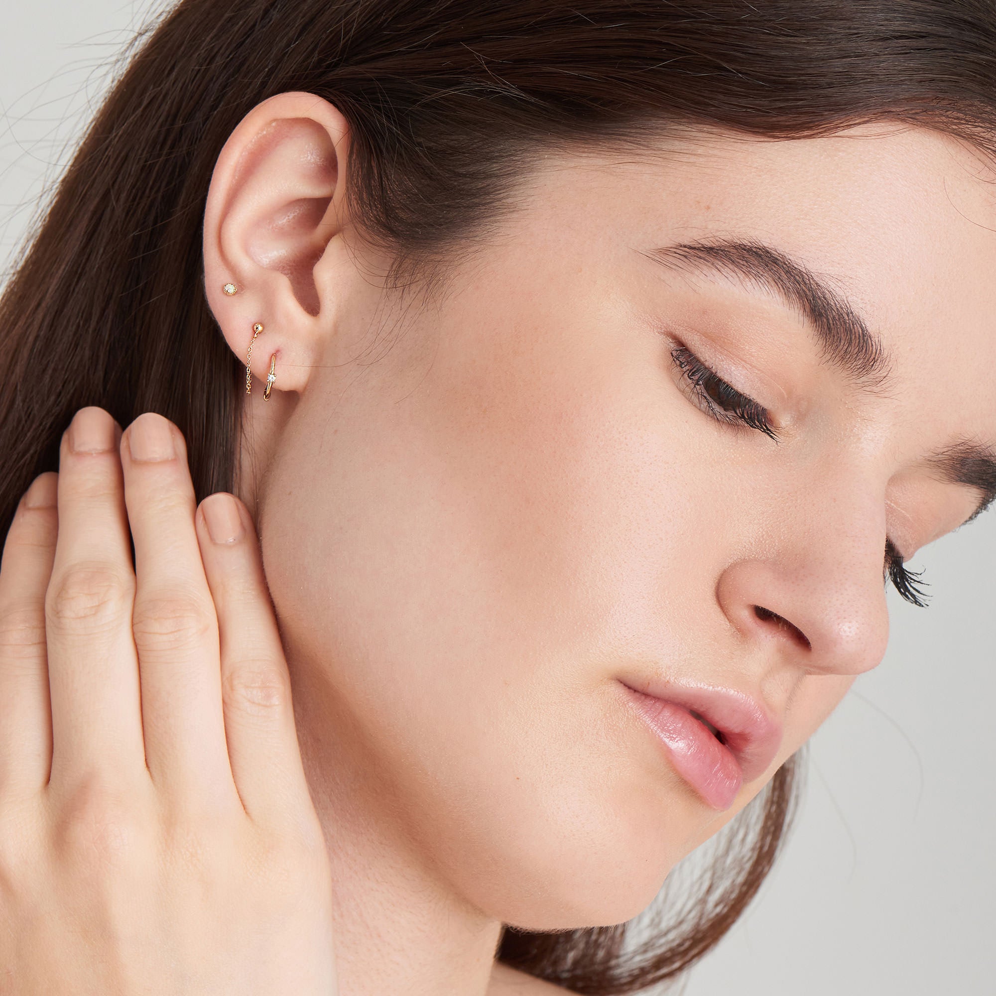 Ania Haie Opal 14k kultaiset nappikorvakorut 3mm