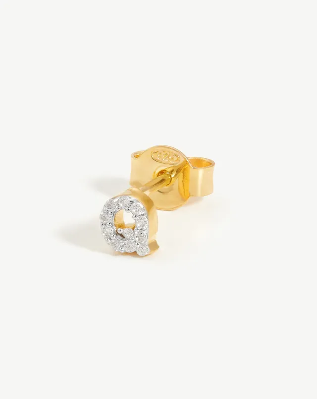 Missoma Pave Initial Single Stud Q korvakoru kulta zirkonia