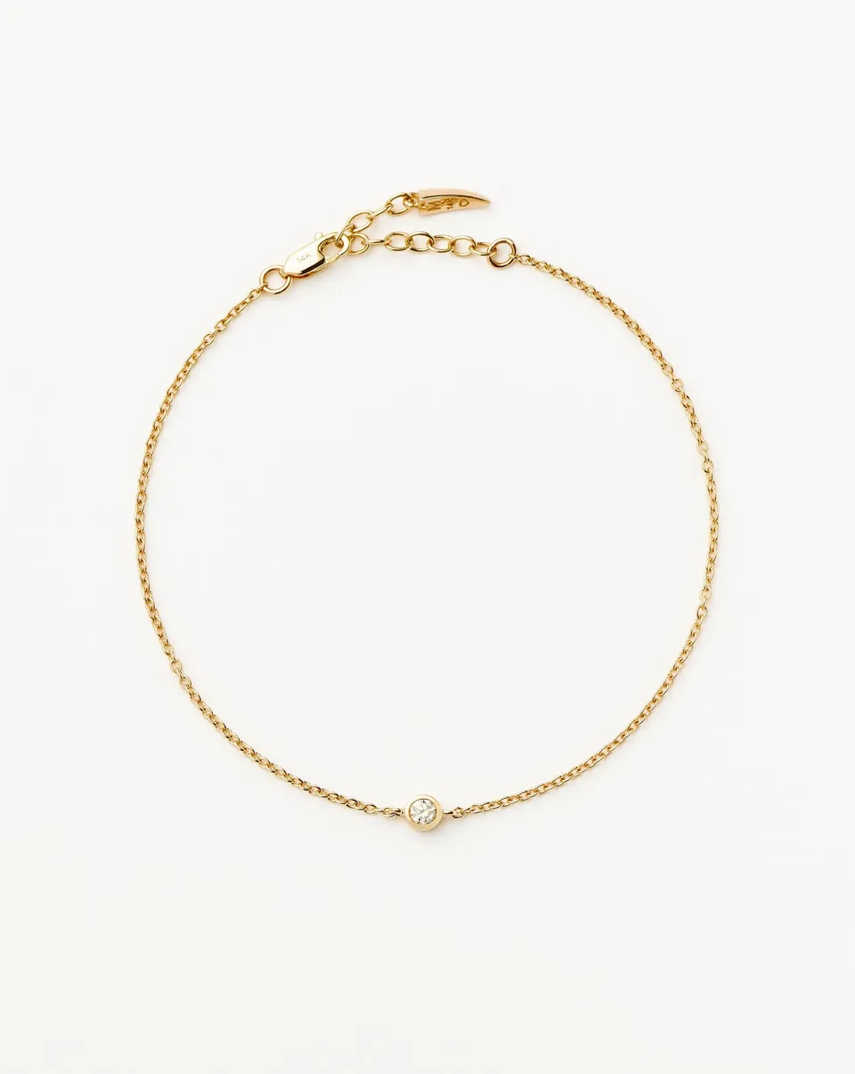 Missoma Diamond Solitaire rannekoru 14k timantti
