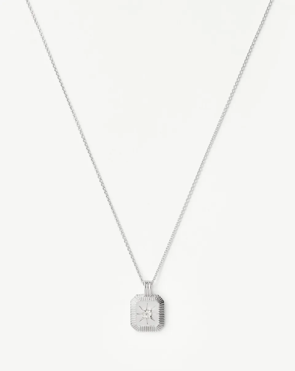 Missoma June Birthstone kaulakoru hopea kuukivi