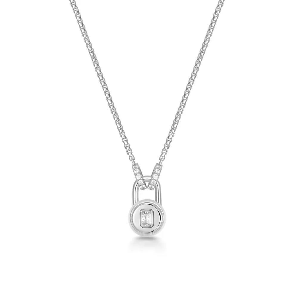 Ania Haie Trailblazer Linked Locket Dangle-kaulakoru hopea