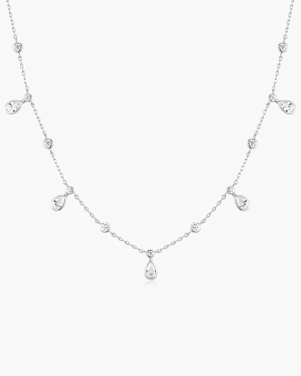 Ania Haie Wanderer Bezel Drop kaulakoru hopea zirkonia