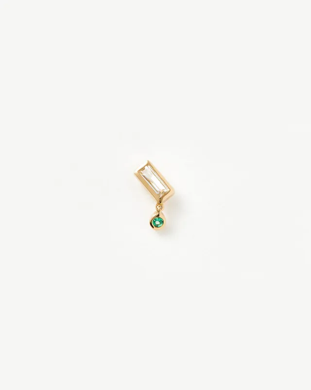 MISSOMA Emerald Single Drop nappikorvakoru 9ct kulta