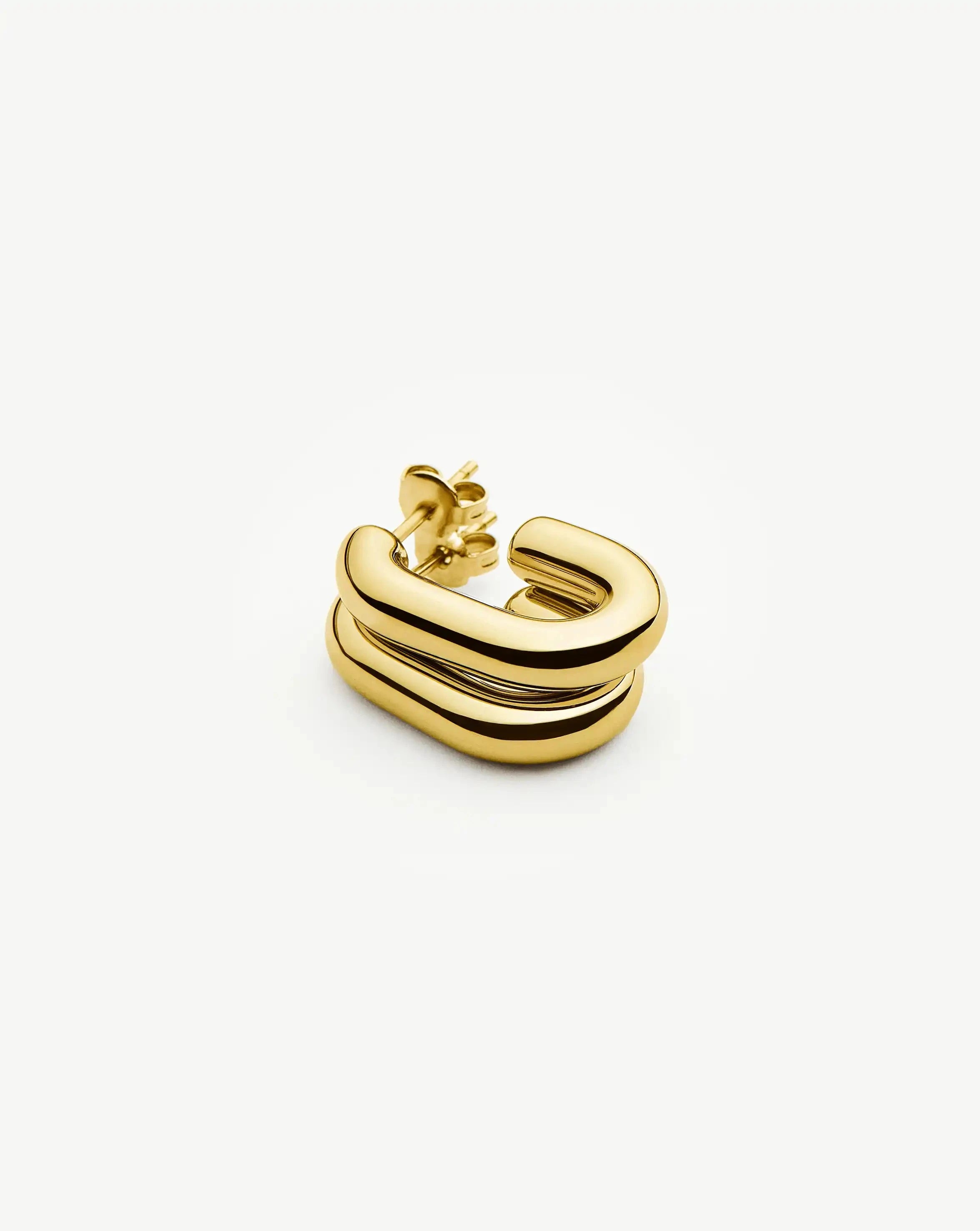 Missoma Chubby Oval Small korvakorut kullattu vedenkestävä