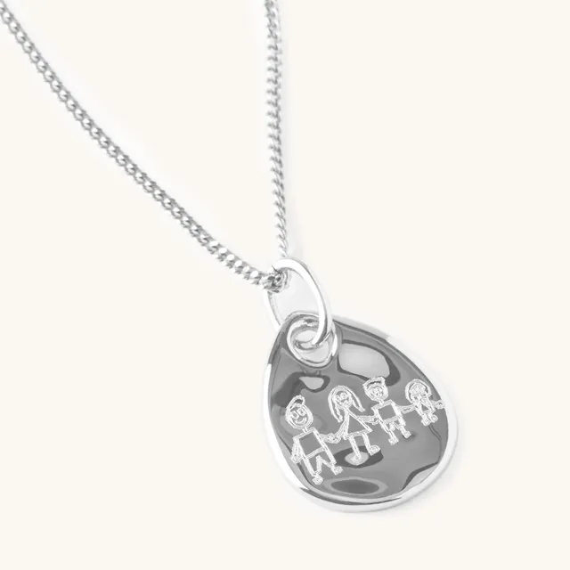 Muru Jewellery Ripple Tear Drop kaulakoru hopea pisara