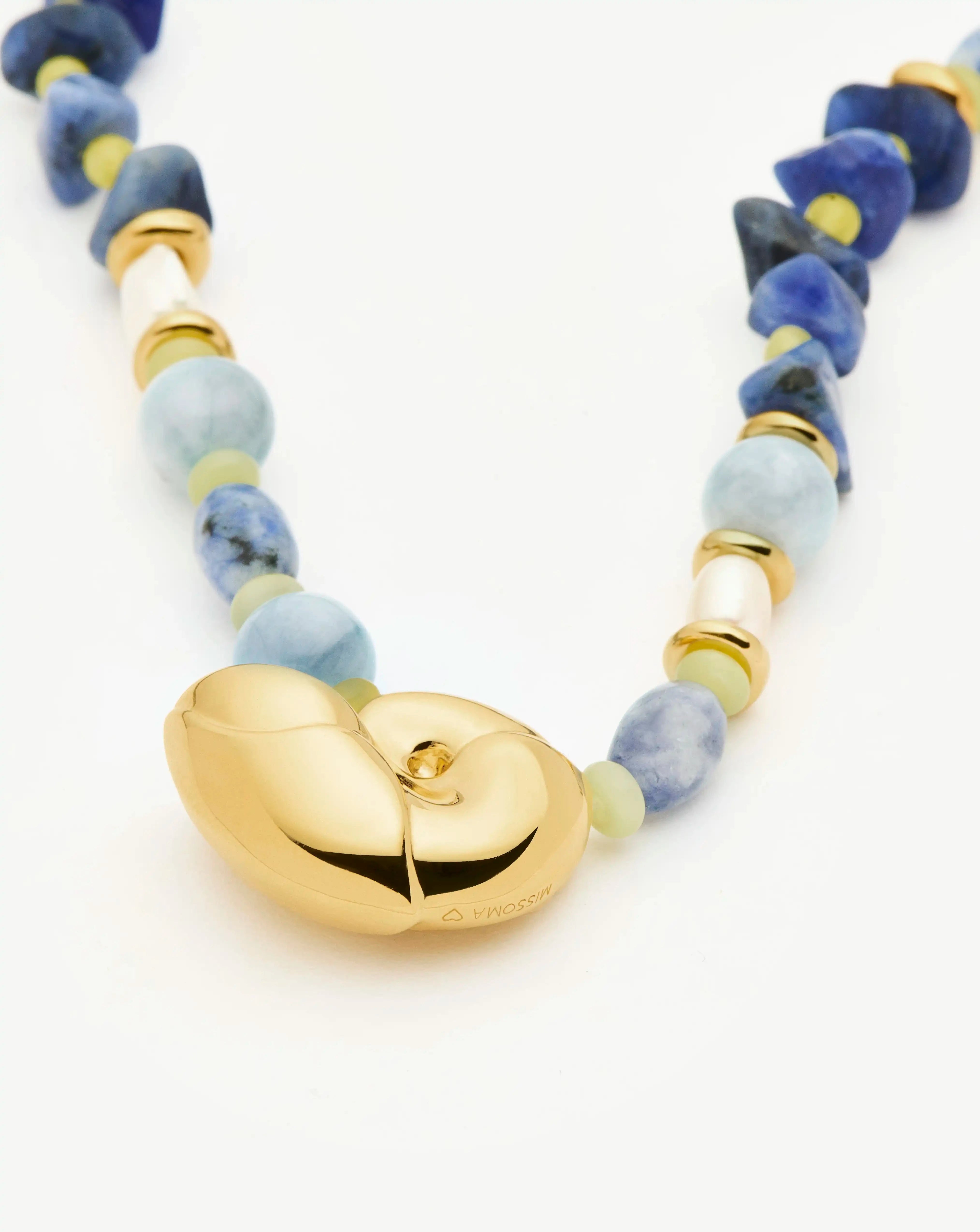 MISSOMA Shell Statement Multi Beaded kaulakoru kulta monivärinen