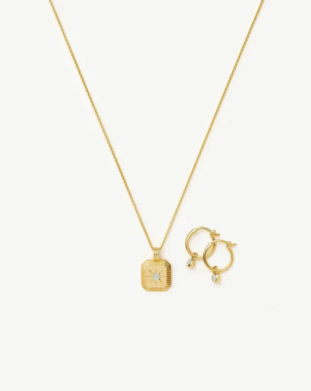 Missoma March Birthstone korusetti kulta akvamariini