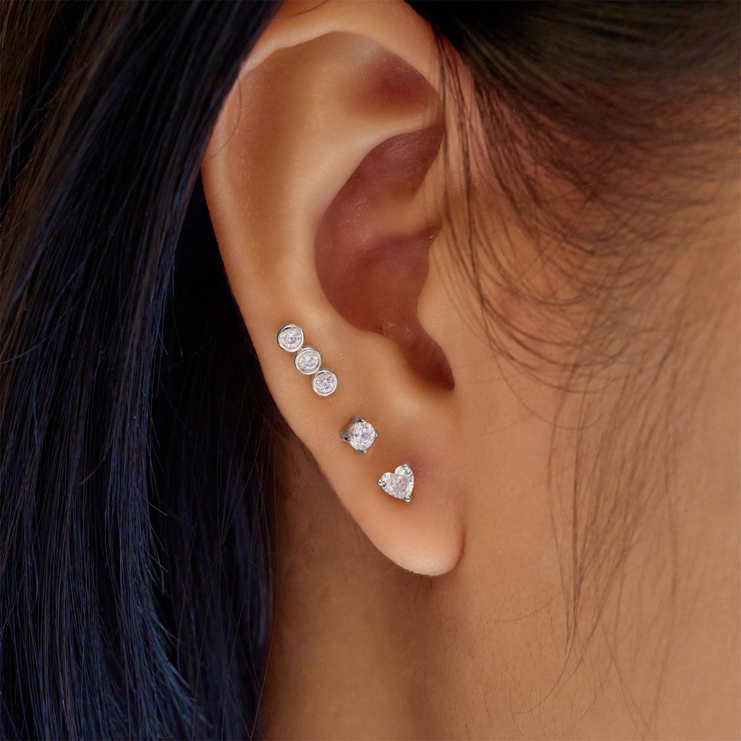 Ania Haie Ear Edit Heart Barbell korvakoru hopea zirkonia