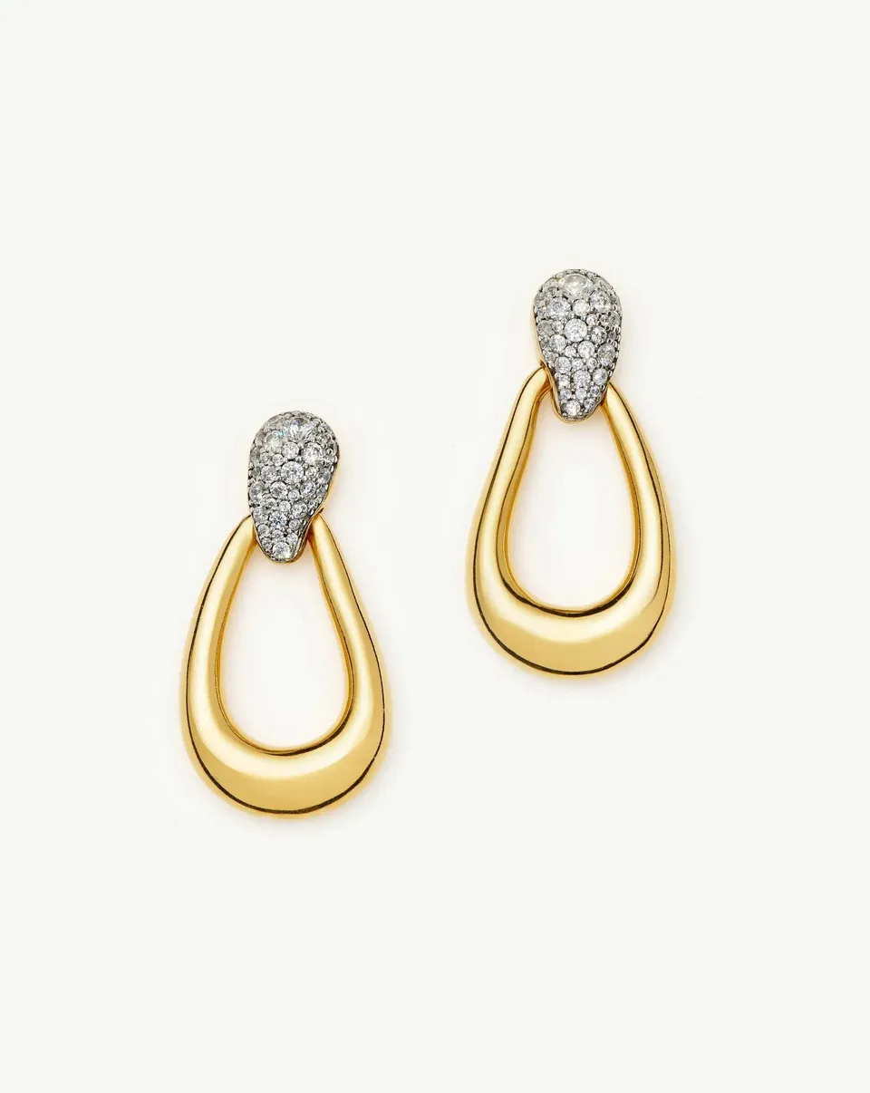 Missoma Molten Teardrop Pavé Stud korvakorut kulta zirkonia