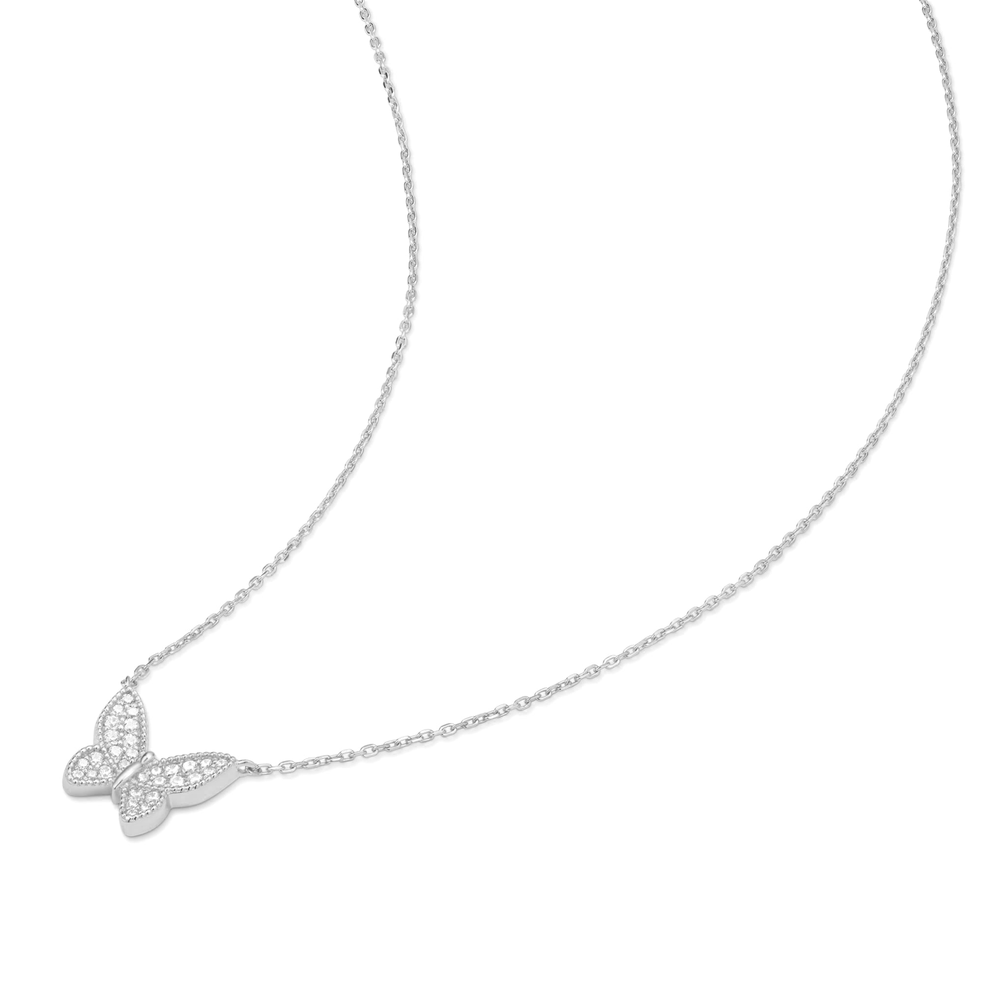 Ania Haie Ripple Joy Butterfly kaulakoru hopea pavé