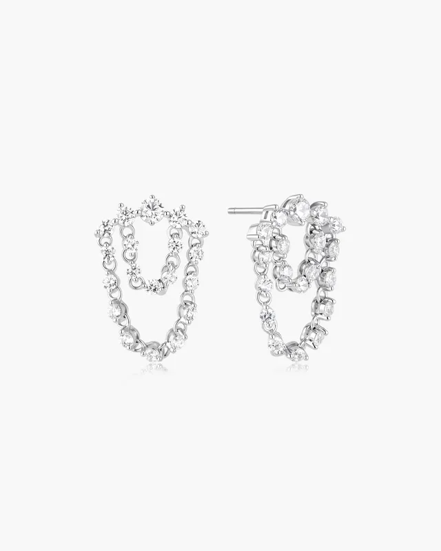 Ania Haie Fairy Dust Sparkling Arc ketjukorvakorut hopea
