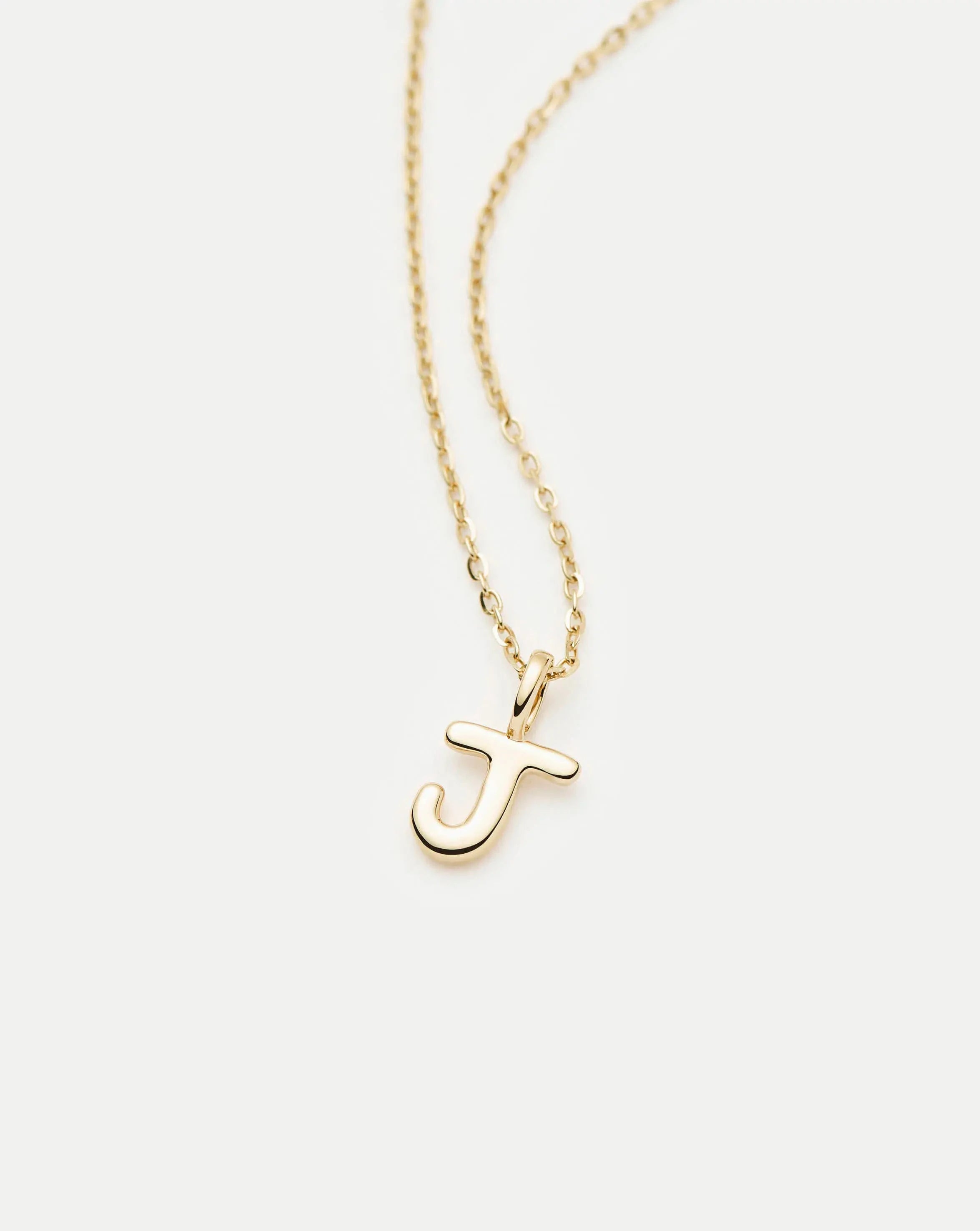 Missoma Initial J kaulakoru 14ct keltakulta mini pendant 45cm