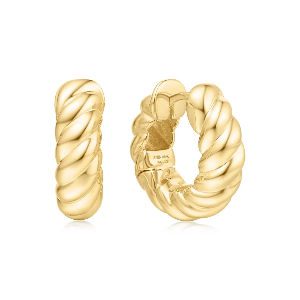 Ania Haie Bold Texture Huggie rengaskorvakorut kulta 8,5mm
