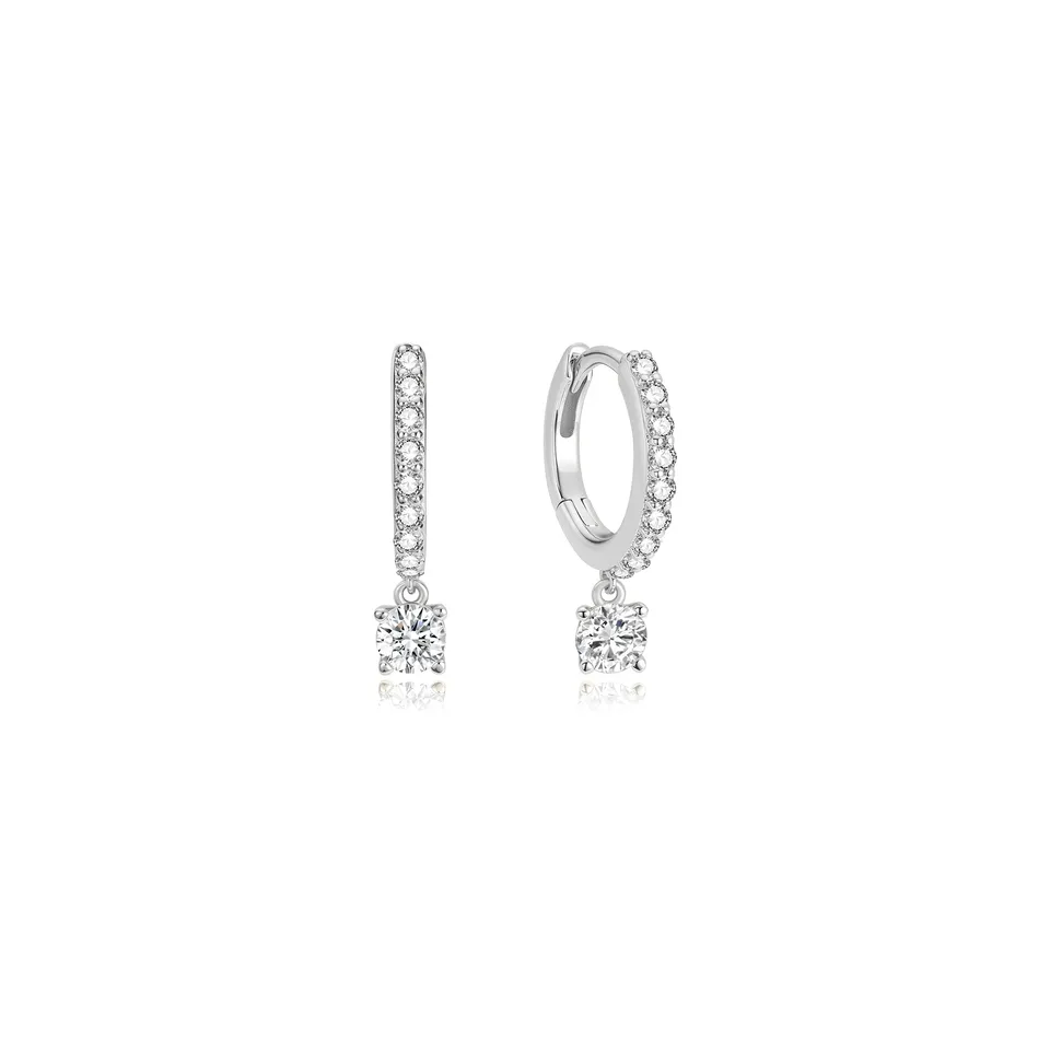 Ania Haie Luna Gaze Dangling Sparkle huggie-korvakorut hopea