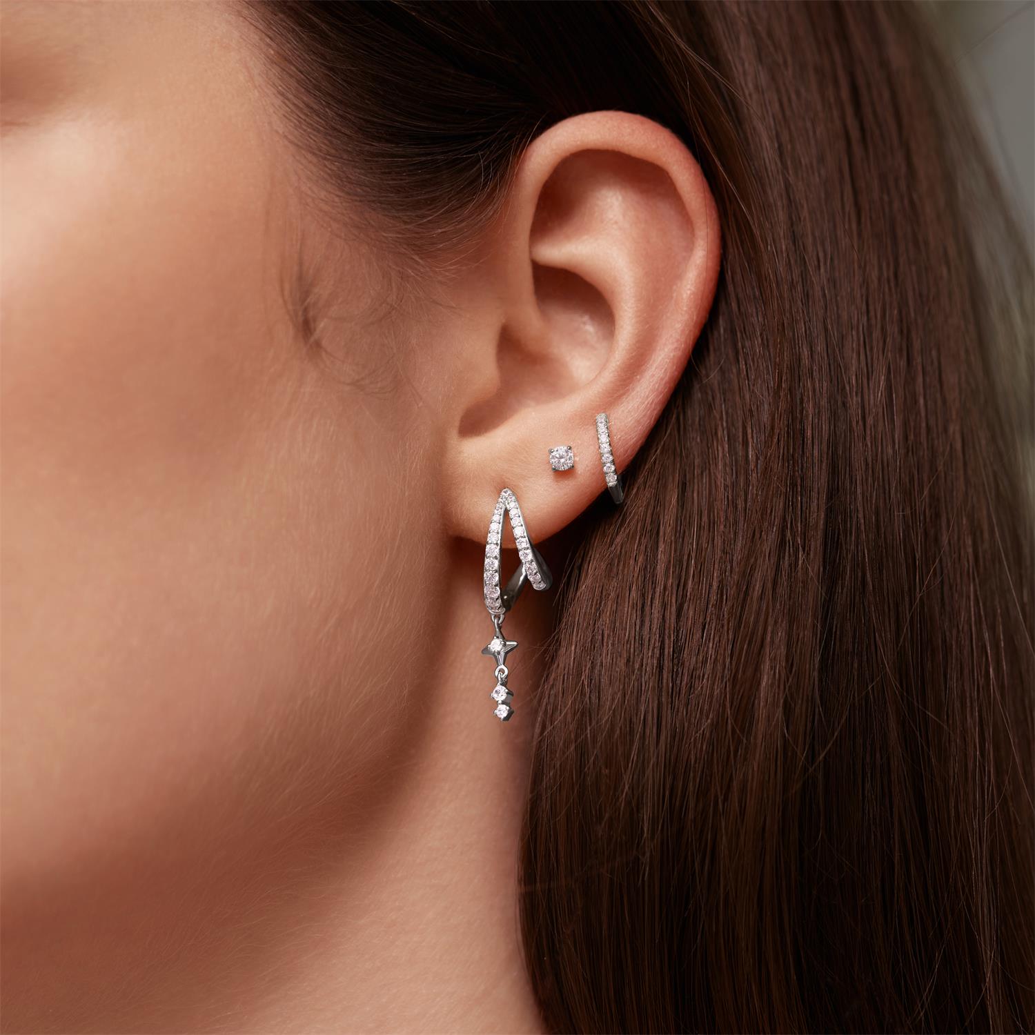 Ania Haie Starlit Drops Silver Star Drop korvakorut hopea zirkonia