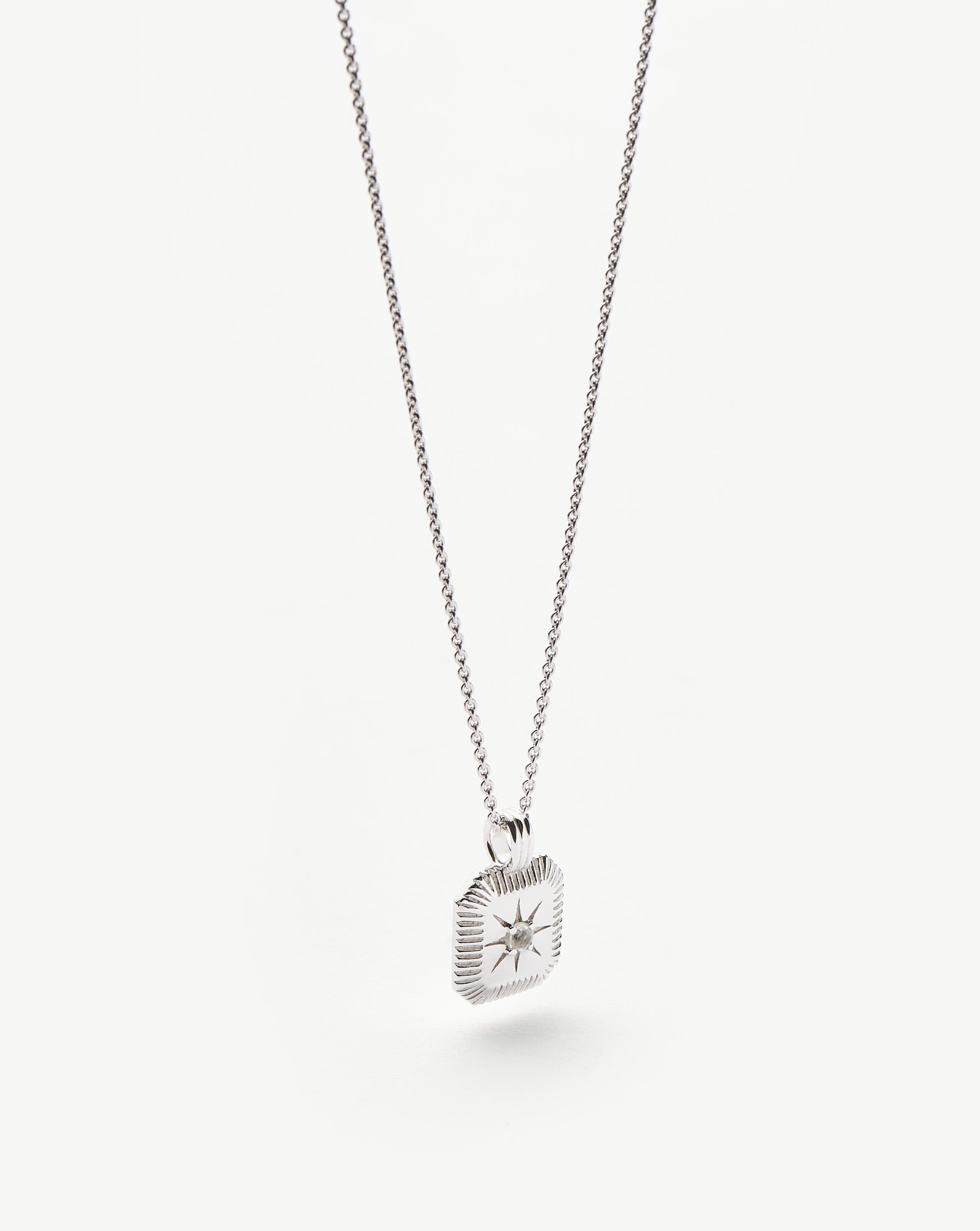 Missoma June Birthstone kaulakoru hopea kuukivi