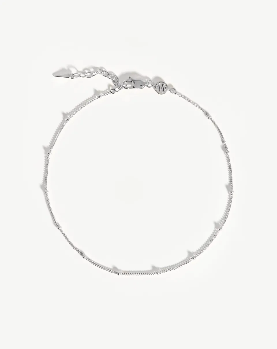 MISSOMA Bobble Chain nilkkakoru hopea säädettävä