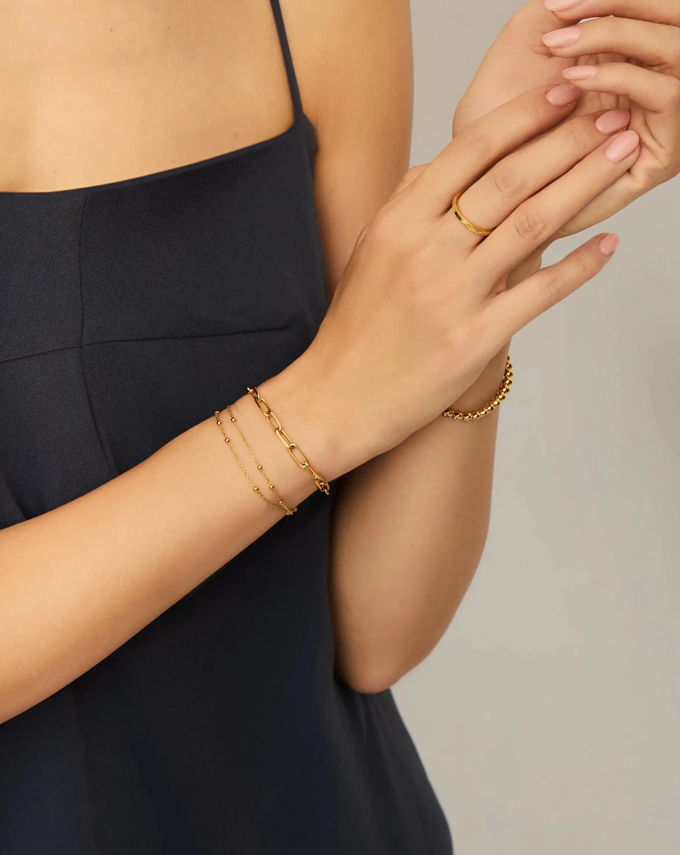 Missoma Double Chain rannekoru kullattu S/M