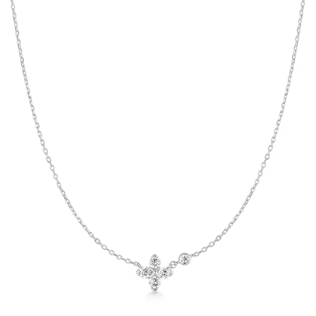 Ania Haie Starlit Drops Lucky Clover kaulakoru hopea zirkonia