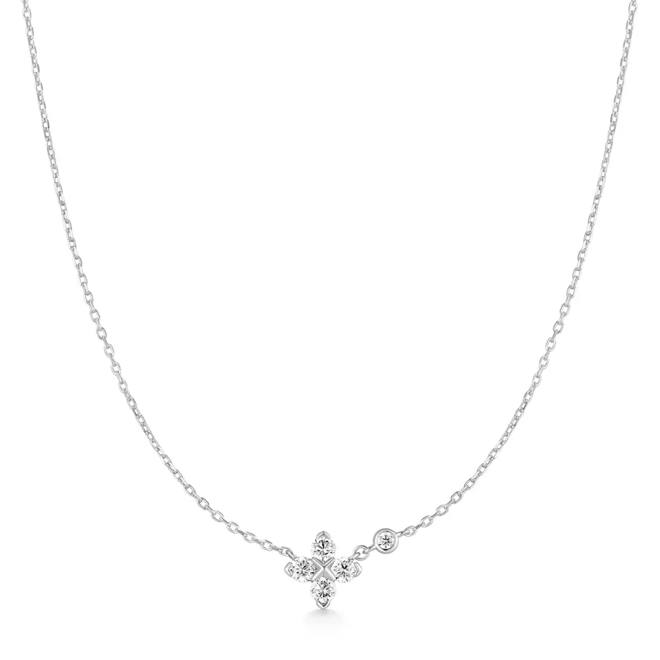 Ania Haie Starlit Drops Lucky Clover kaulakoru hopea zirkonia