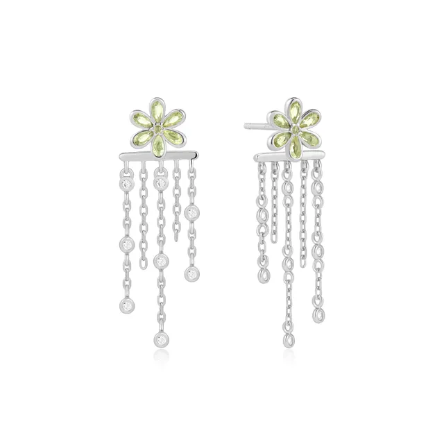 Ania Haie Floral Tassel Drop korvakorut hopea vihreä