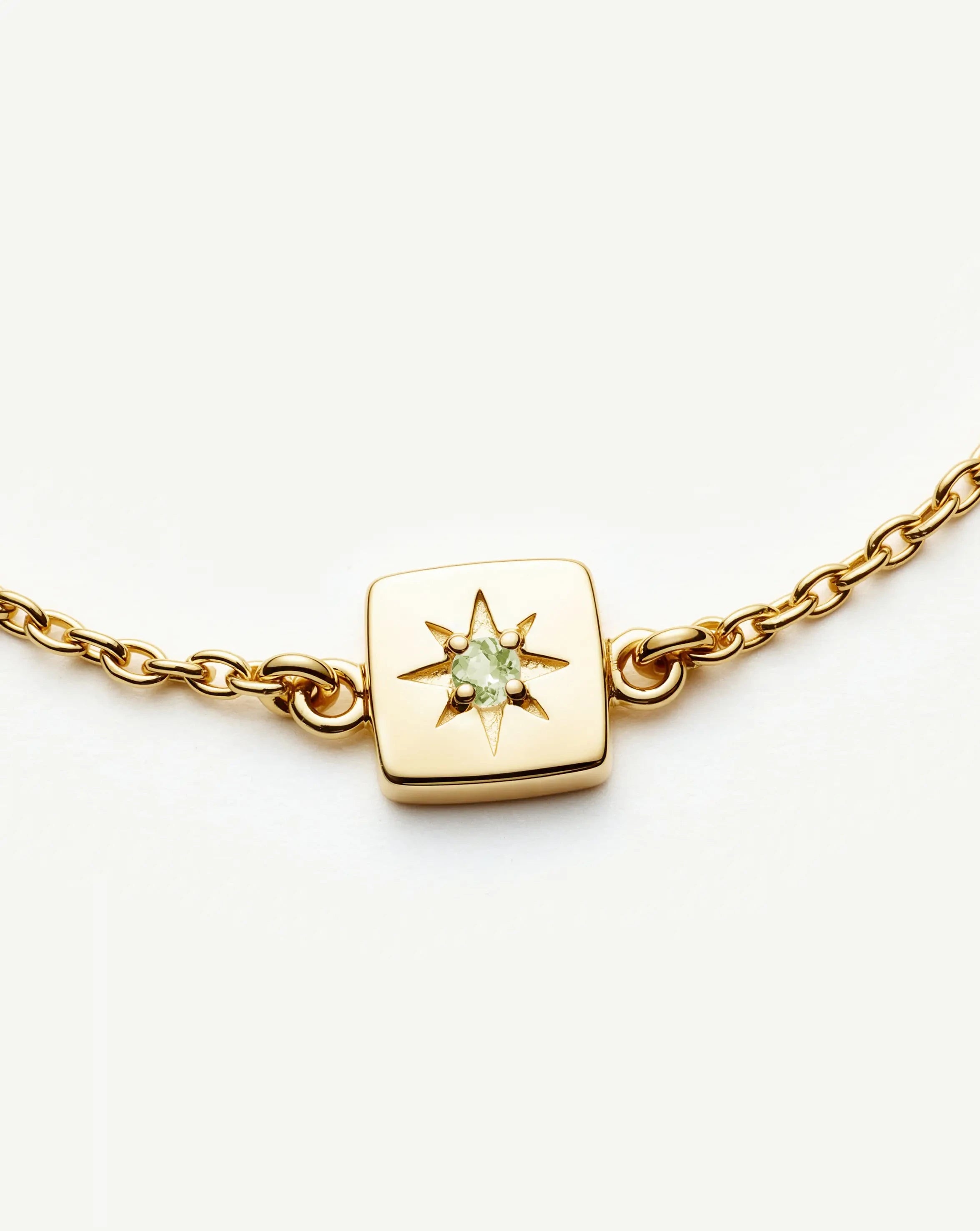 Missoma August Birthstone Slider rannekoru kulta peridootti