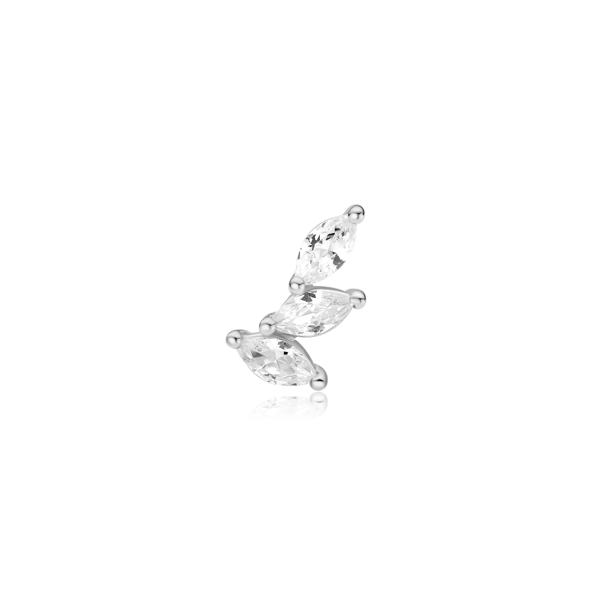 Ania Haie Ear Edit Triple Marquise Barbell korvakoru hopea