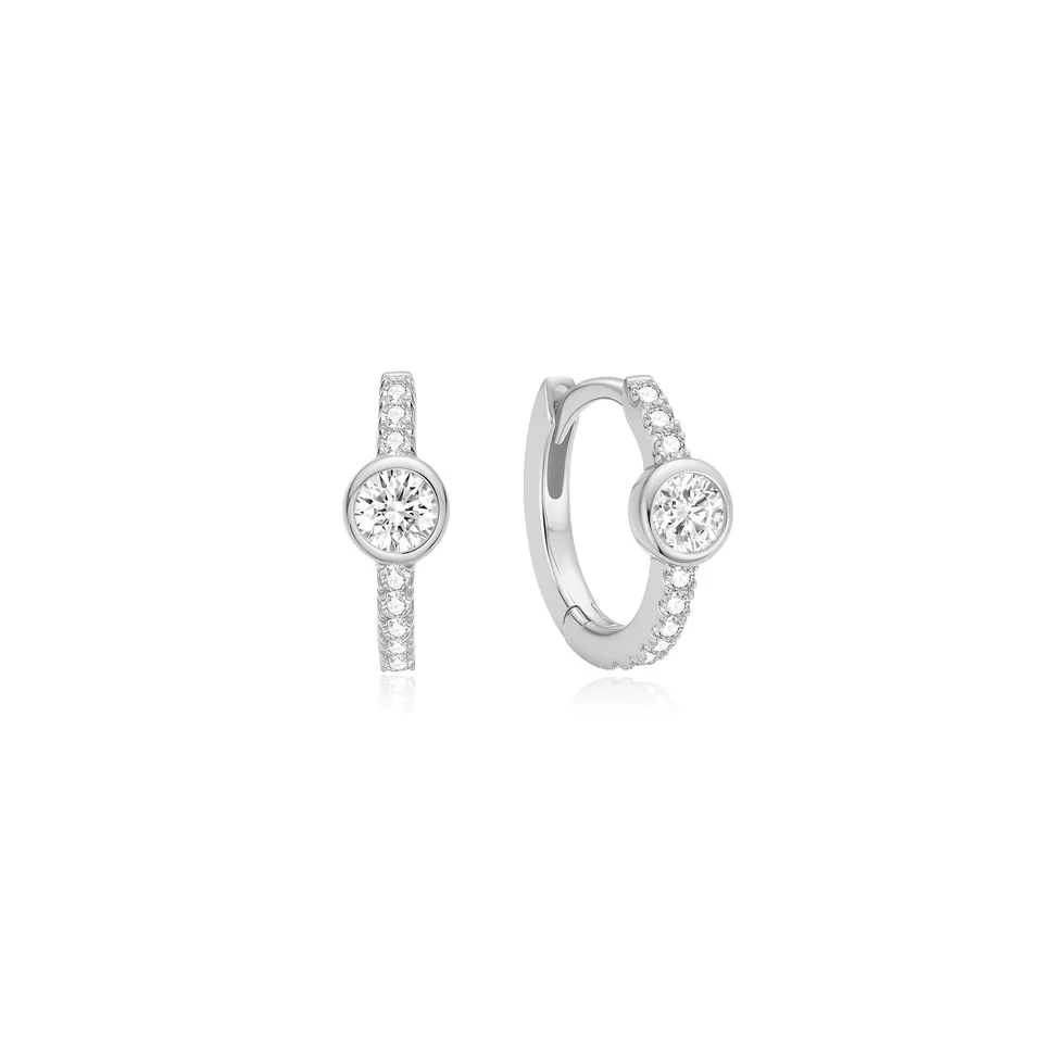 Ania Haie Luna Gaze Pave Row Huggie korvakorut hopea 8,5 mm