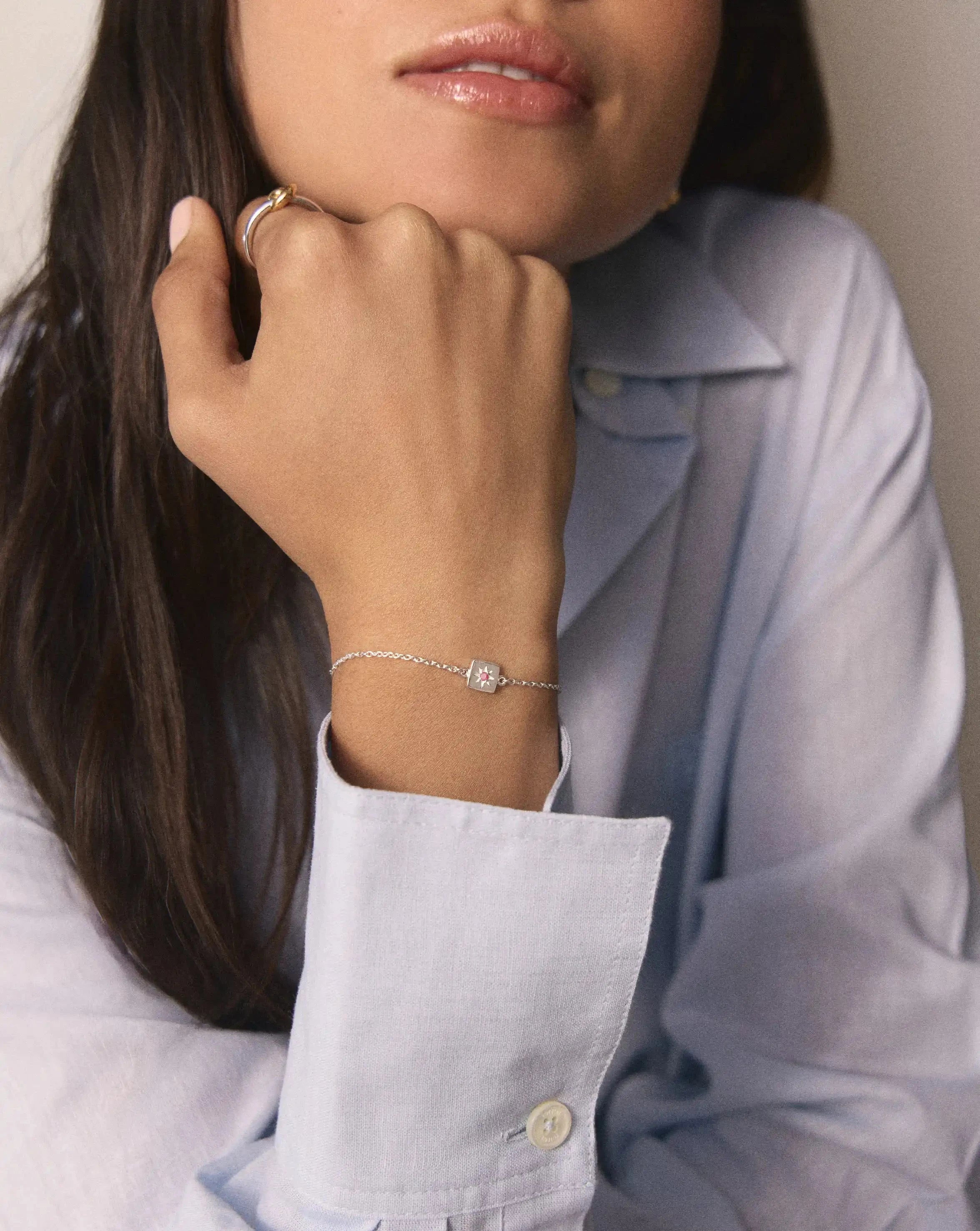 MISSOMA July Birthstone Slider rannekoru rubiini hopea