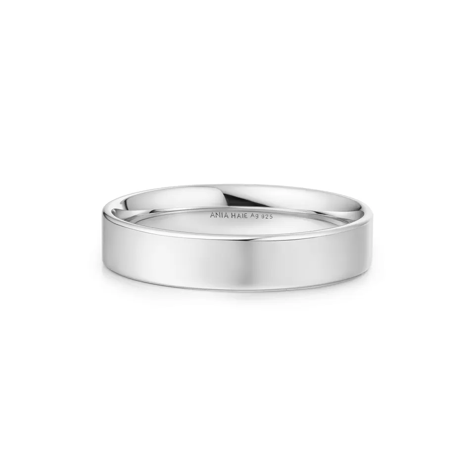 Ania Haie Sunny Sparkler 4mm Smooth Band sormus hopea 54