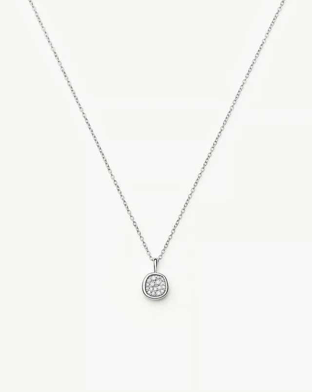 Missoma Molten Soft Square Pavé kaulakoru zirkonia hopeoitu