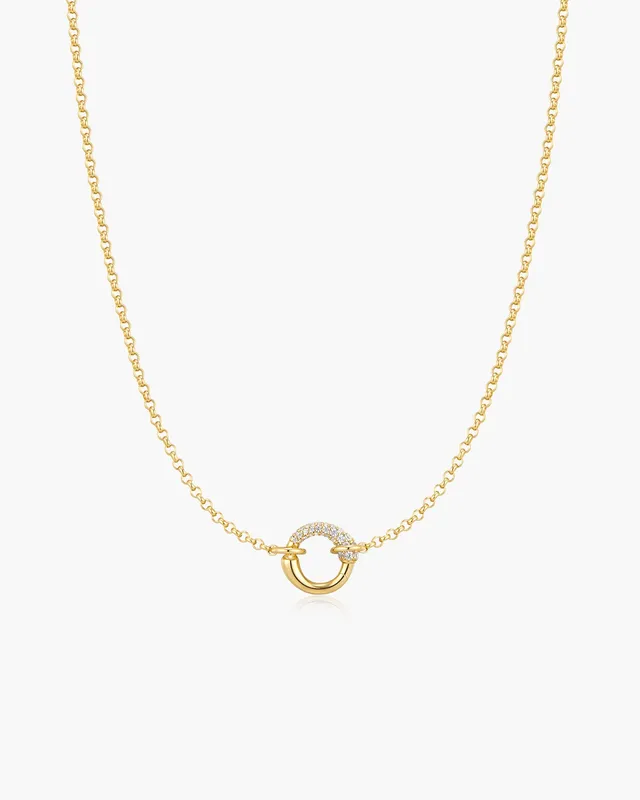 Ania Haie Fluid Light Hoop kaulakoru kulta zirkonia