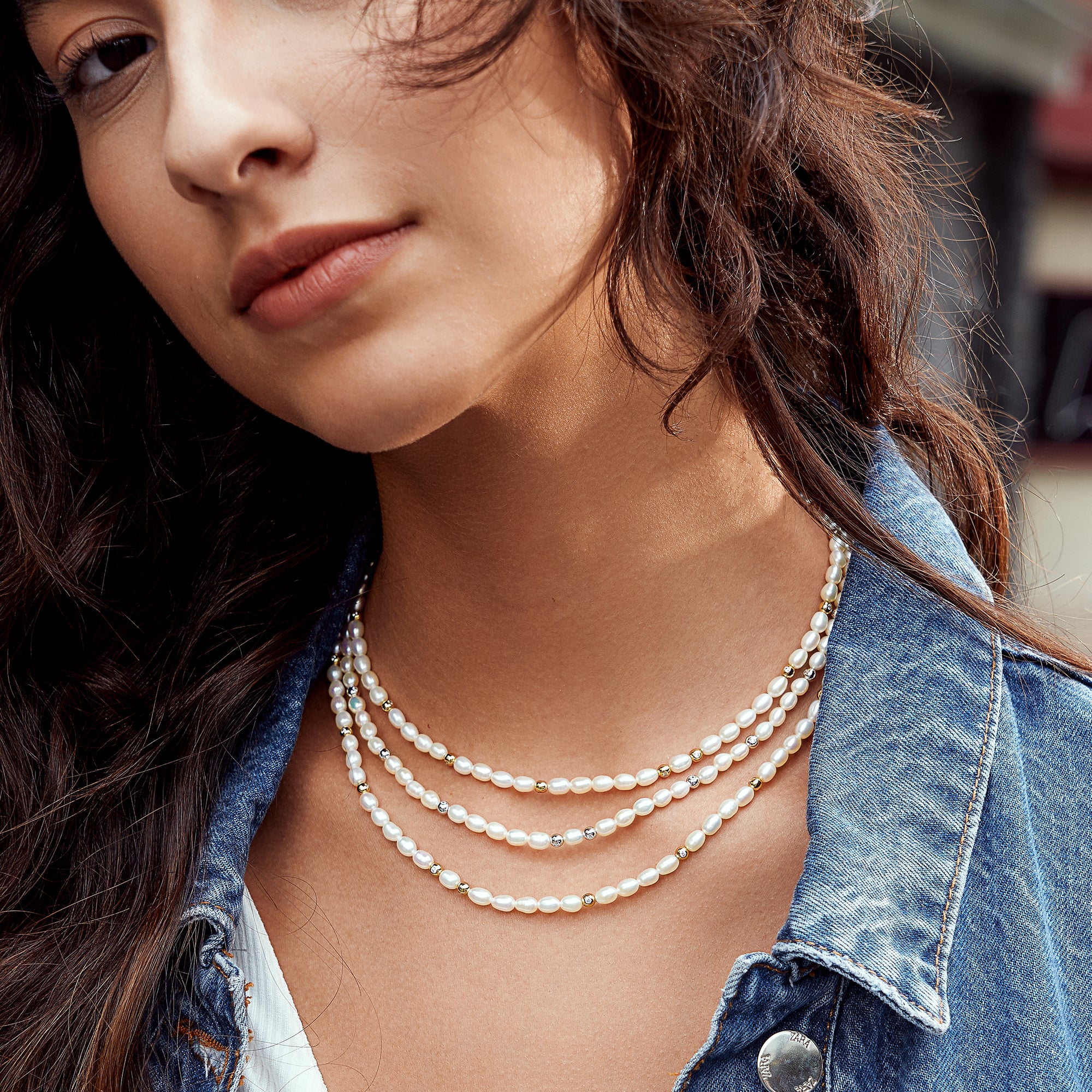 Ania Haie Pearl Slider kaulakoru hopea helmi zirkonia