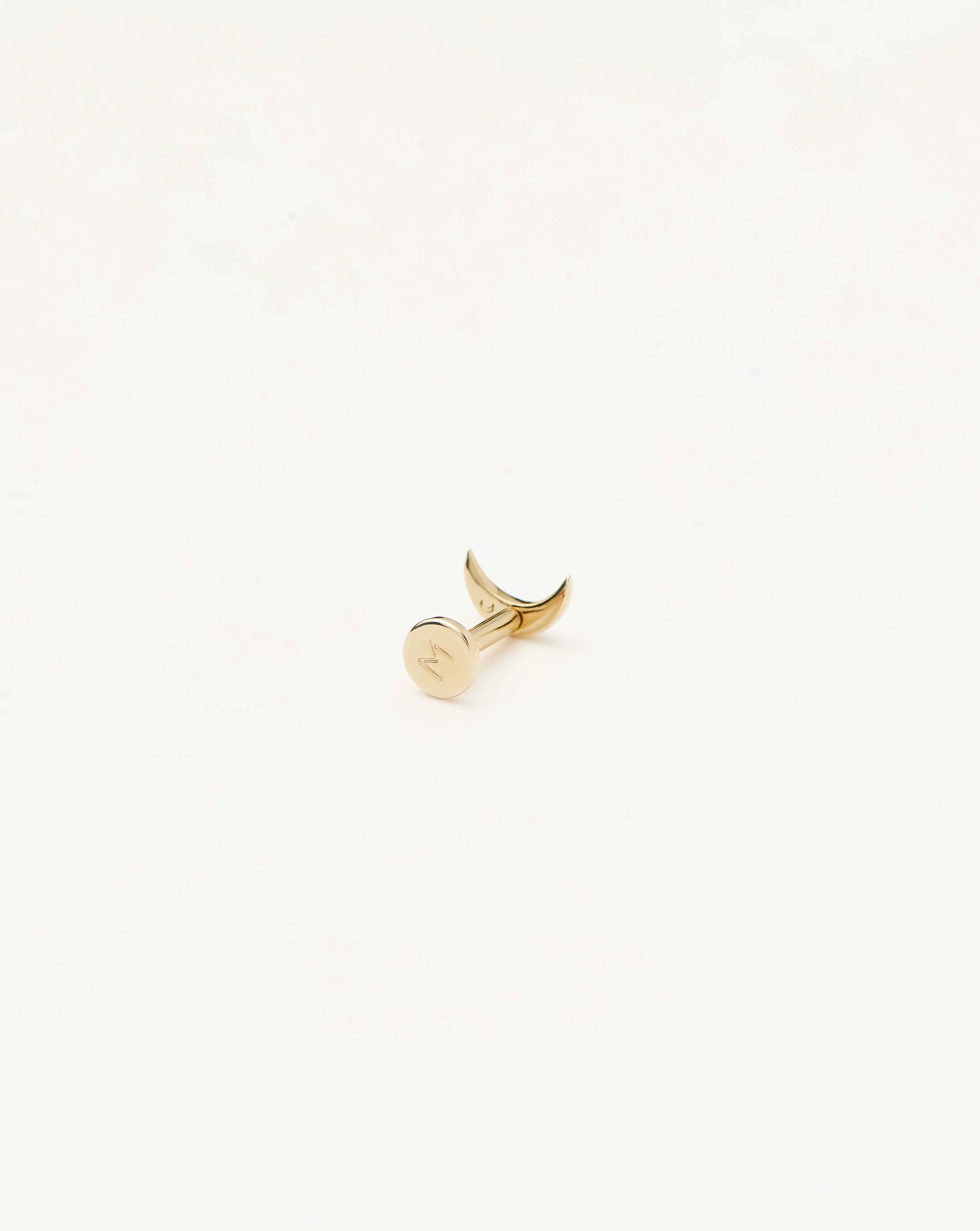 Missoma Moon Flat Back nappikorvakoru 9ct kulta