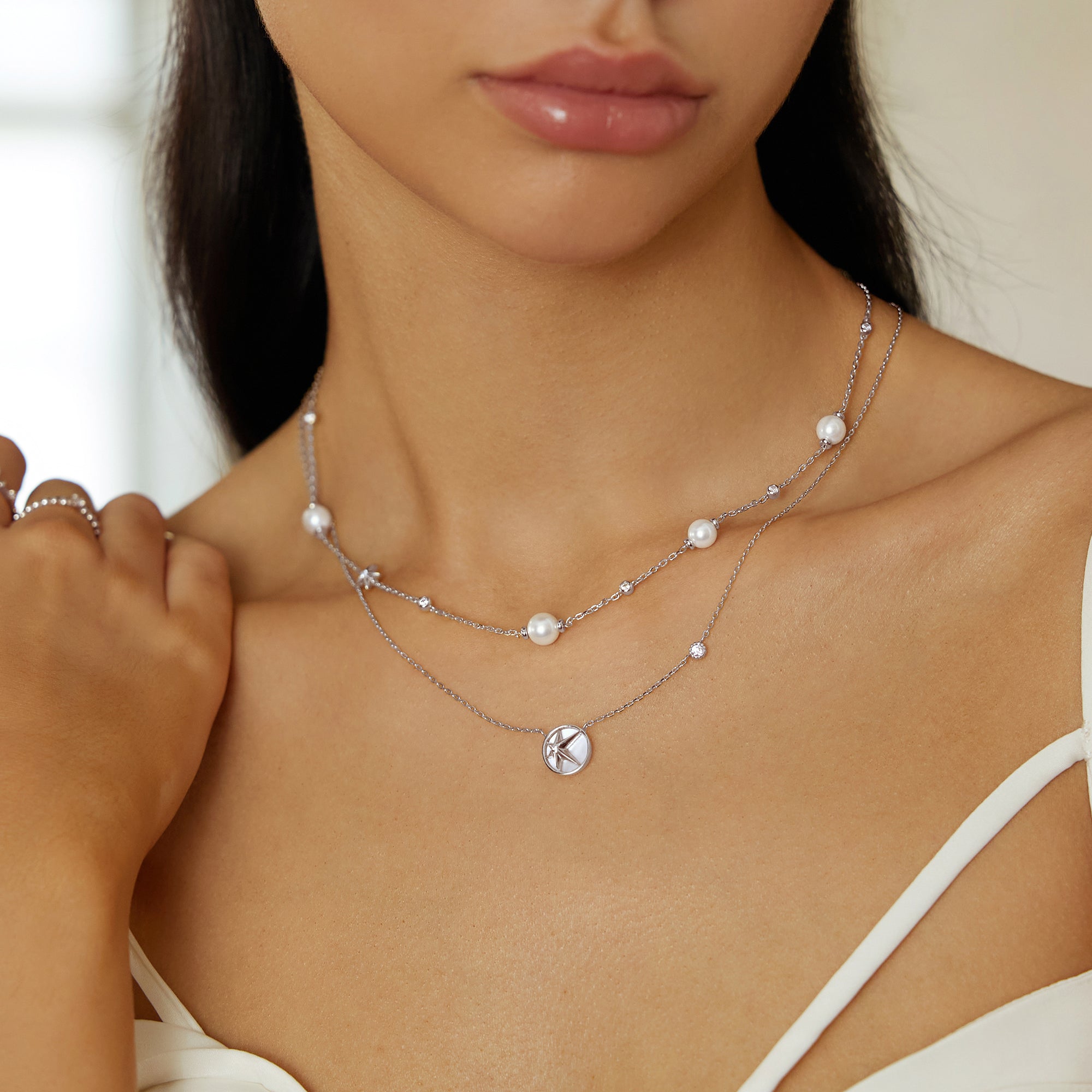 Ania Haie Miss Dainty Starry kaulakoru hopea helmi