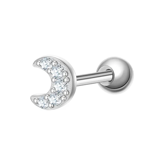 Glanzstücke München Kuu piercing zirkonia hopea