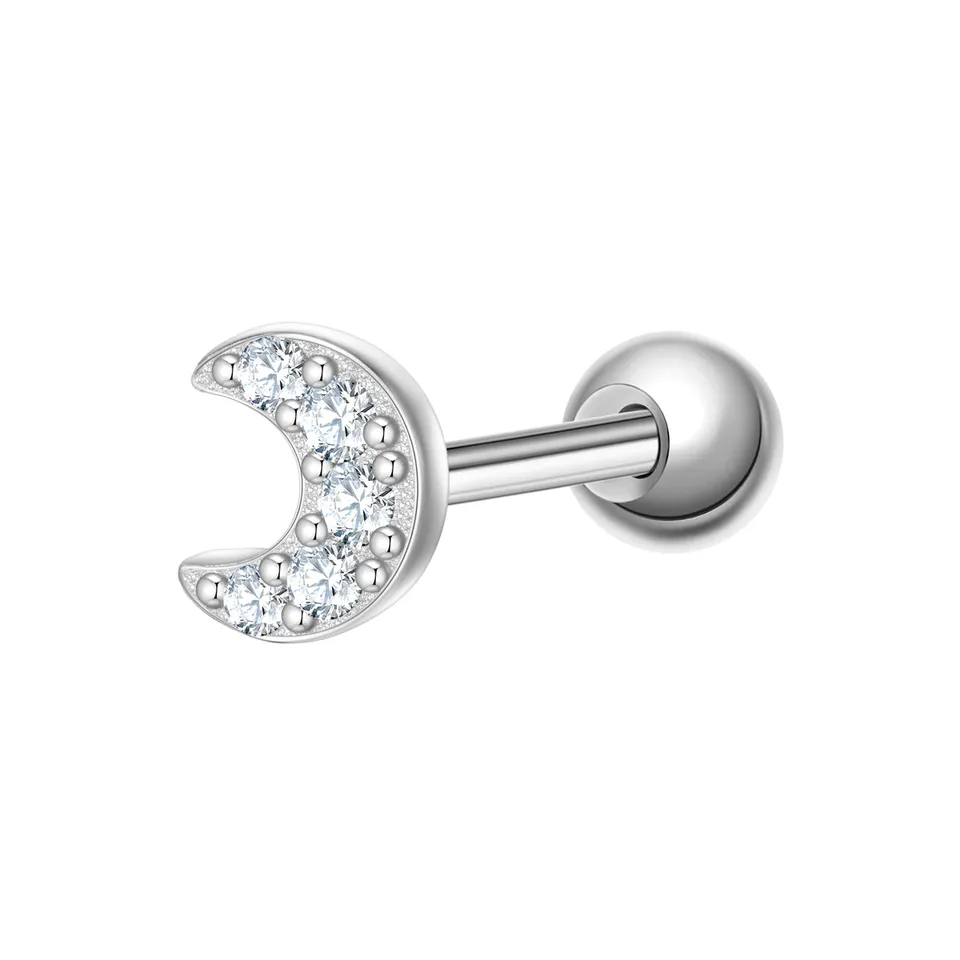 Glanzstücke München Kuu piercing zirkonia hopea