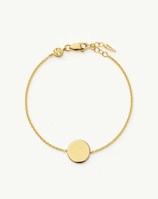 MISSOMA Engravable Round rannekoru 18ct gold vermeil S/M