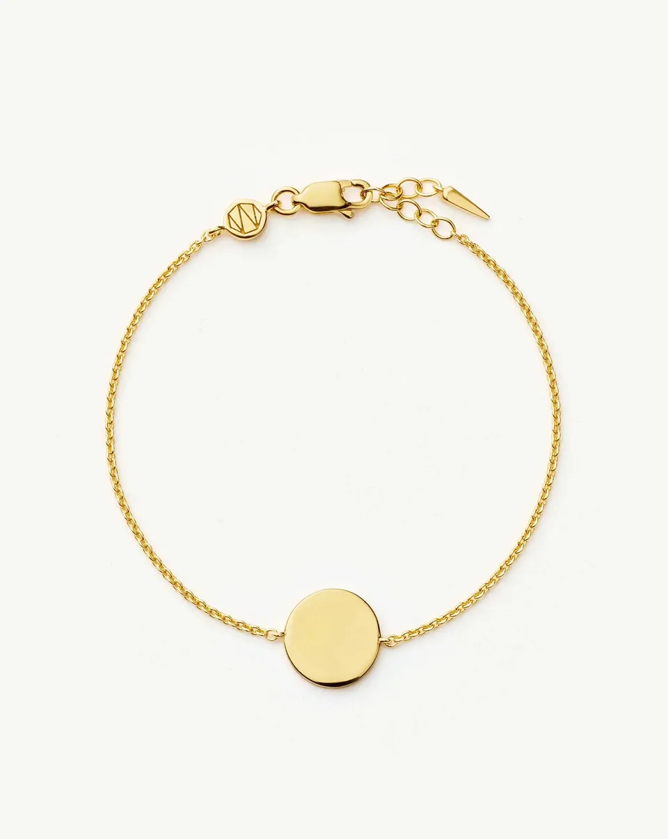 MISSOMA Engravable Round rannekoru 18ct gold vermeil S/M