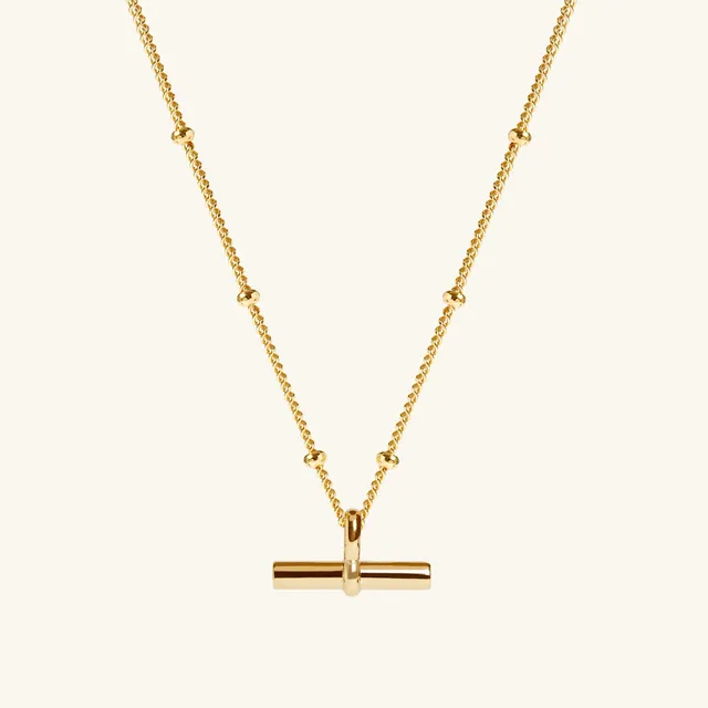 Muru T-Bar kaulakoru kulta helmiketjulla