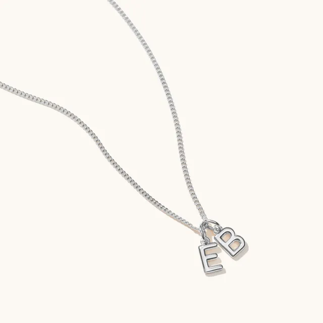 Muru Mini Double Letter kaulakoru hopea 16" kirjaimet