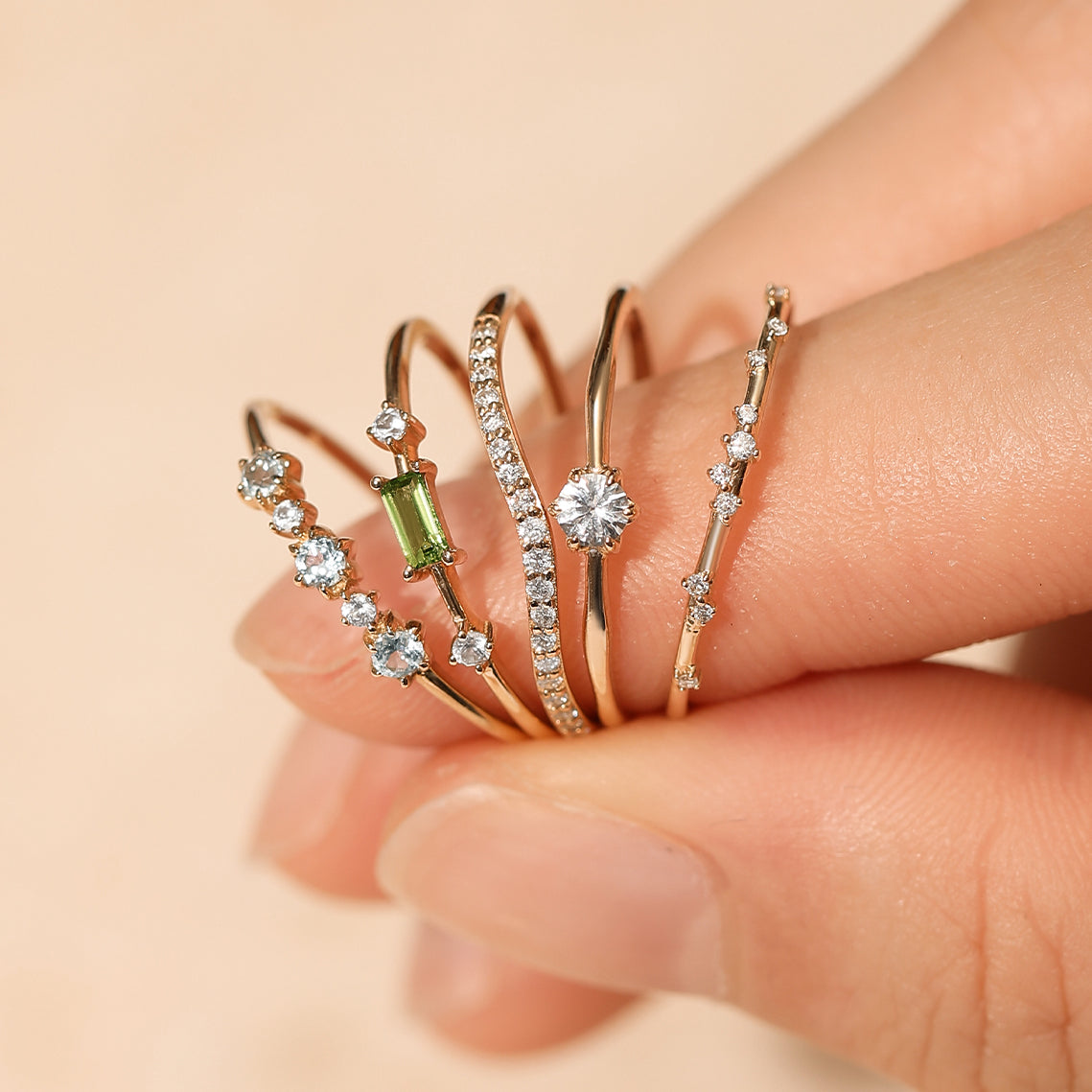 Ania Haie Wild Meadow 14kt Gold sormus kulta topaasi safiiri