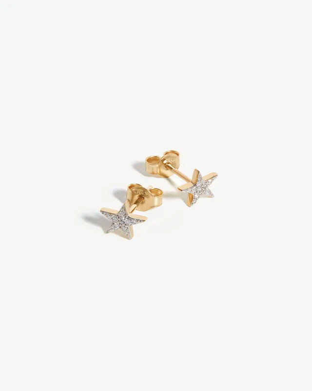 Missoma Solid Gold Small Star nappikorvakorut 9k keltakulta timantti