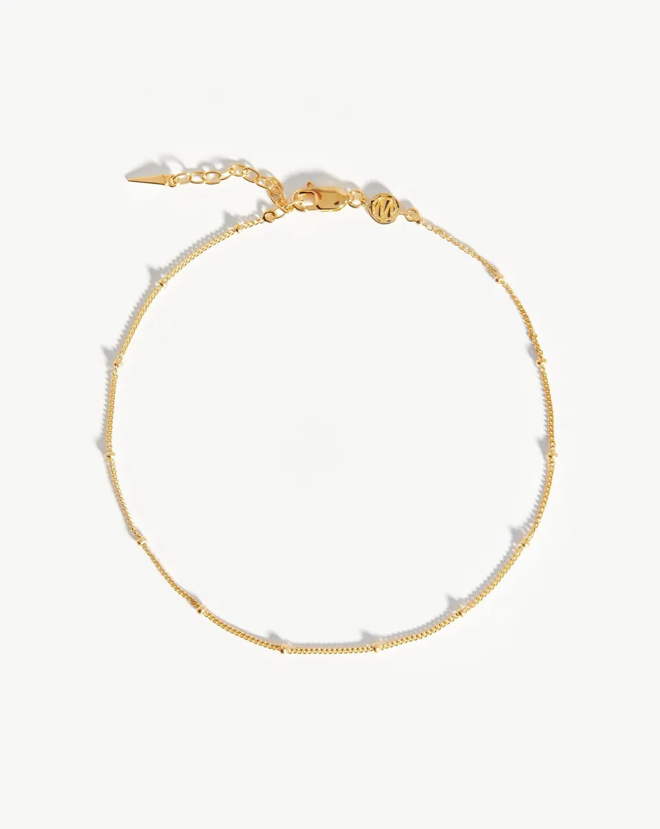 Missoma Bobble Chain nilkkakoru kulta vermeil 26 cm