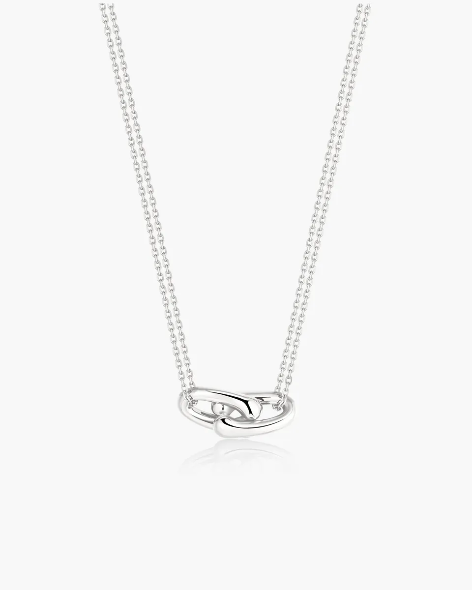 Ania Haie Fluid Light Interlocked kaulakoru hopea