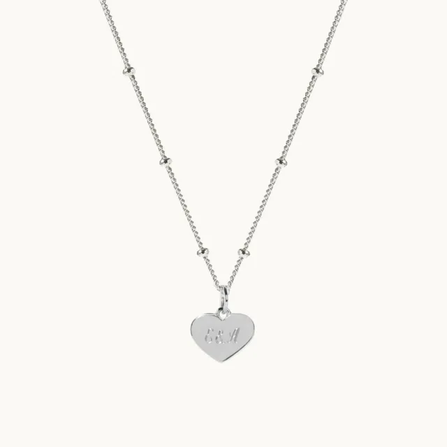 Muru Heart helmikaulakoru hopea 45 cm kaiverrettava