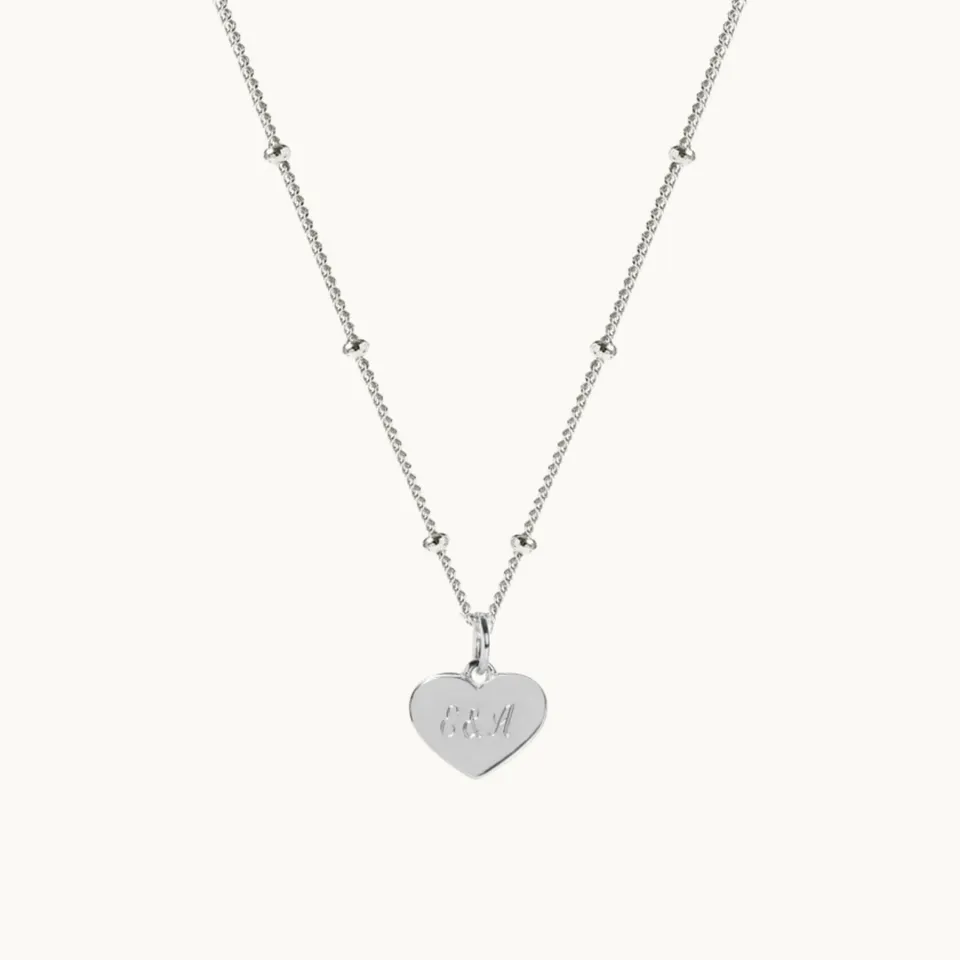 Muru Heart helmikaulakoru hopea 45 cm kaiverrettava