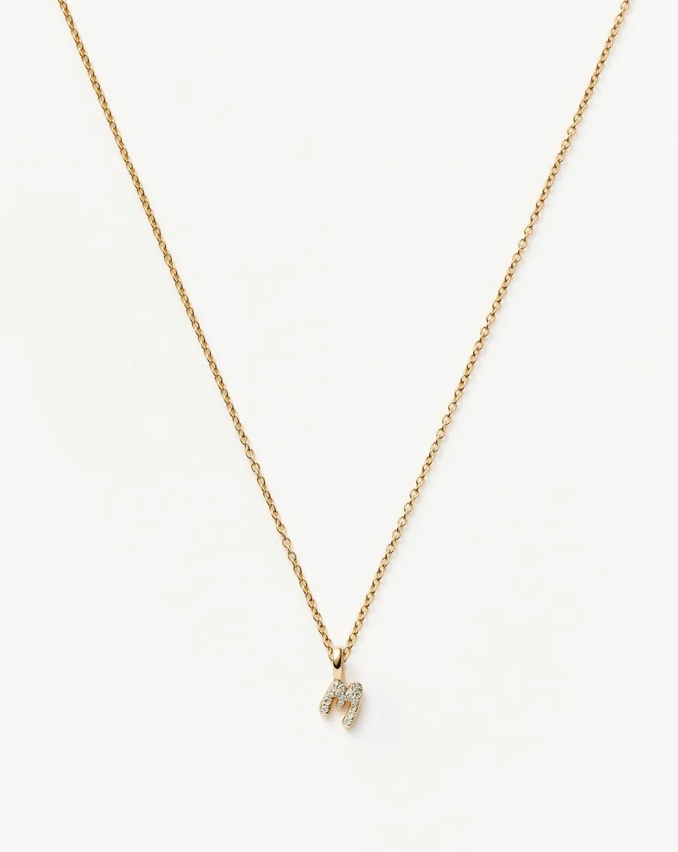 Missoma Diamond Initial Mini kaulakoru kulta timantti M