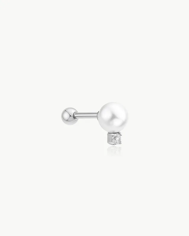 Ania Haie Ear Edit Shell Pearl barbell-korvakoru hopea